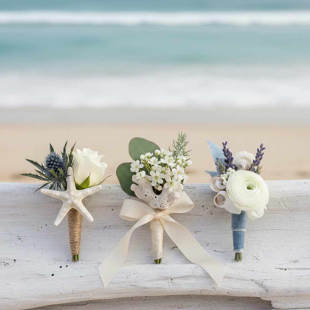 coastal wedding boutonniere flowers panama city beach 30a