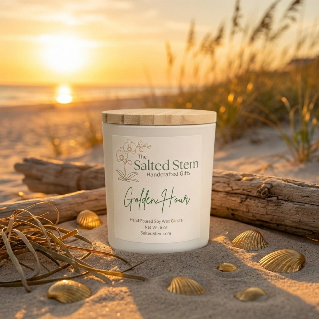 Luxury Soy Candle | White Glass & Bamboo (6oz)