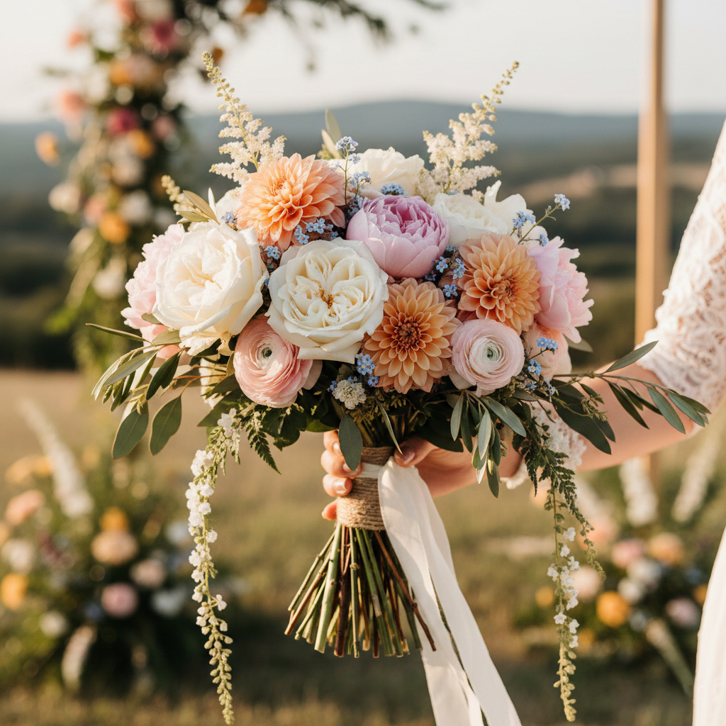handtied bridal bouquet wedding florist in panama city beach 30a cape san blas port st joe
