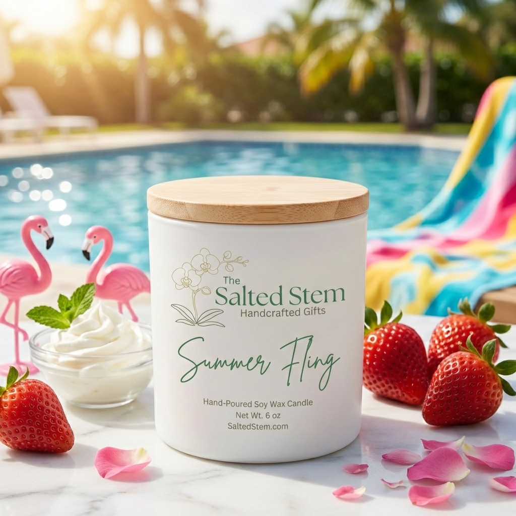 Luxury Soy Candle | White Glass & Bamboo (6oz)